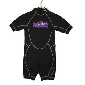 Kidder Junior Wetsuit Black with Purple Heart Logo